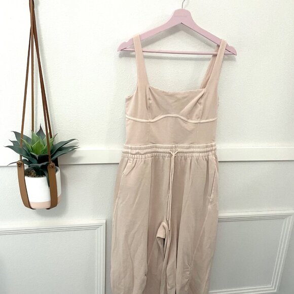 NWOT FP Movement Inbound Stretch Cotton Jumpsuit Cashmere Pink Size M - Picture 2 of 6